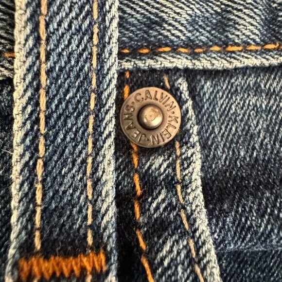 Y2K Calvin Klein Mid Rise Loose Fit Straight Leg Stretch Jeans Size 14 - Picture 6 of 12